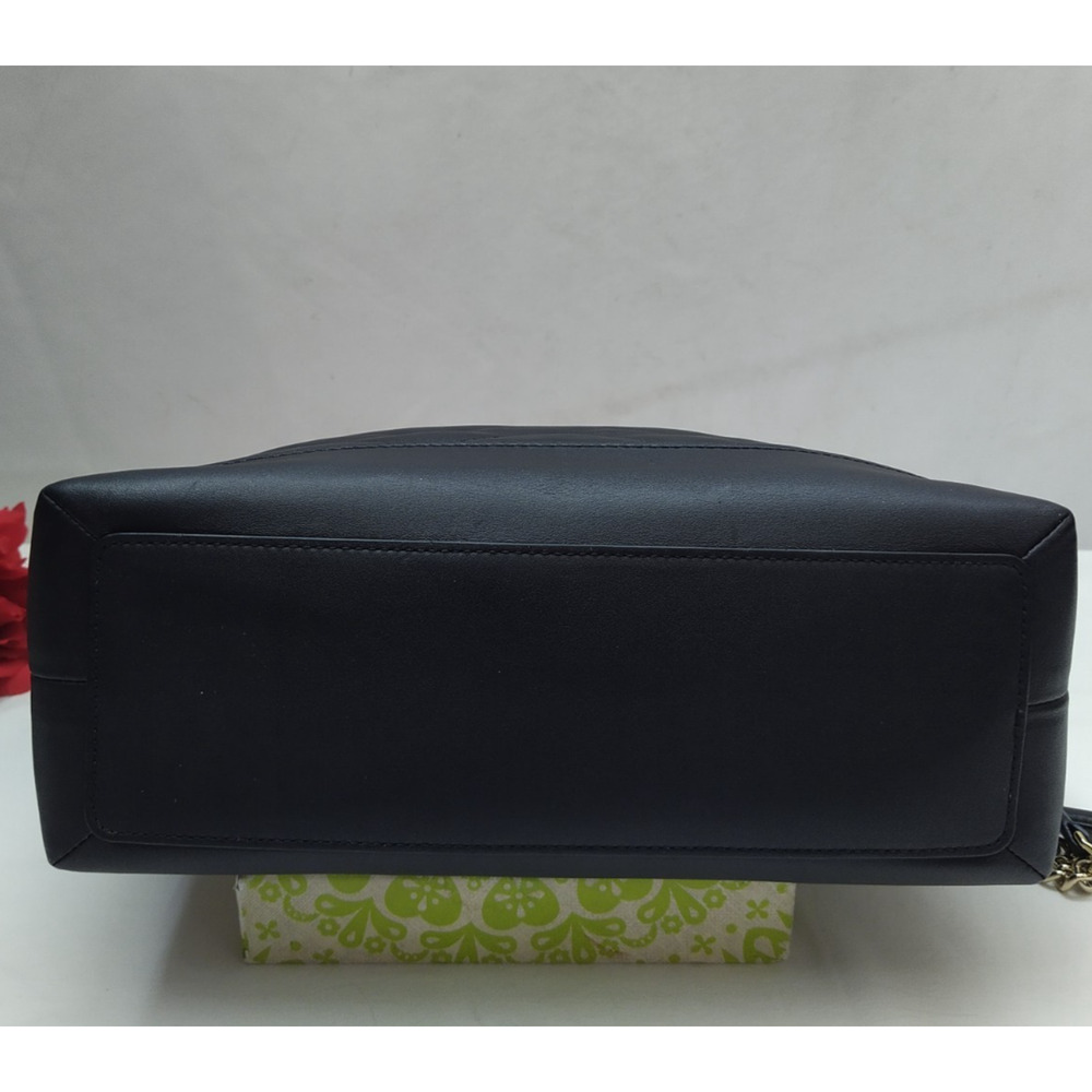 Kate Spade New York Black Leather Quilted Chain Strap Zipper Shoulder Bag - Picture 6 of 16